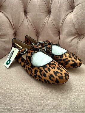 a new day Leopard-Print Mary Jane Flats in Tan and Black
